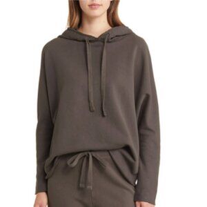 Frank & Eileen 100% cotton Kane Fleece Capelet Hoodie in Steel Grey
